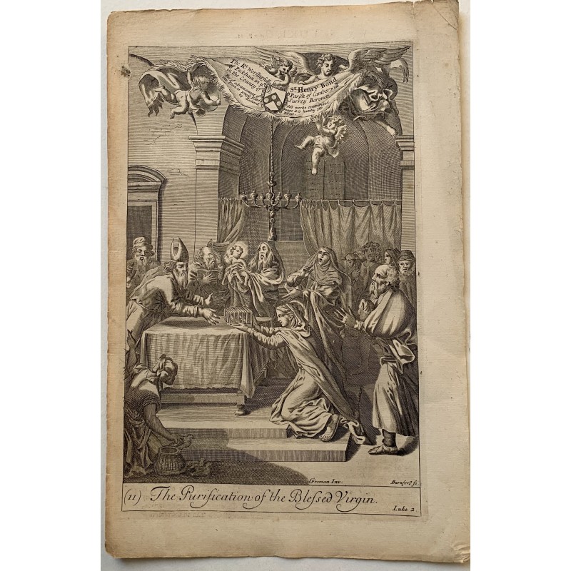 Bible. The Purification of the Blessed Virgin, engraved by Burnford after a drawing by G. Freeman