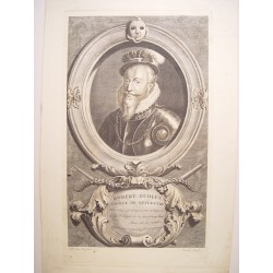 «Robert Dudley Compte de Leycester» Grabó Cornelis Martínus Vermeule (Amberes,1644-1708) siguiendo obra de A.vander Wersf.