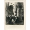 Leon Lhermitte etching. An Episcopal Visitation, 1881