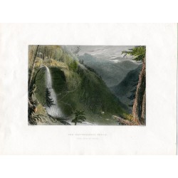 Estados Unidos. New York. The Catterkill Falls grabado por J.T. Willmore, 1840