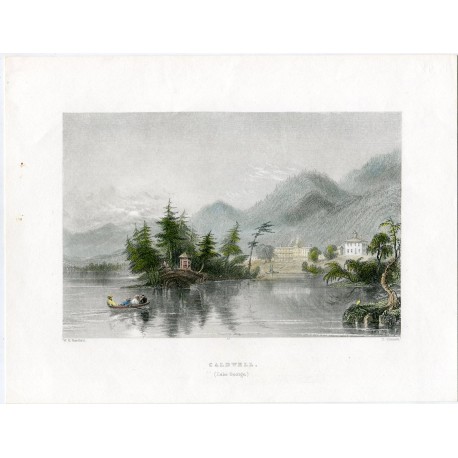 E.E.U.U. Nueva York. Caldwell (lake George),  grabado por C. Cousen, dibujó W.H.Barlett