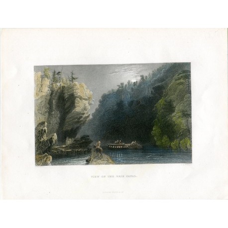 E.E.U.U. View on the Erie, Canal grabado por J.T.Willmore, 1840