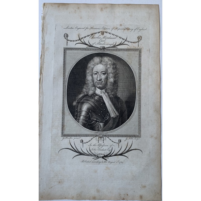 Portraits. Charles Mordaunt, comte de Peterborough, gravé par G. Noble.