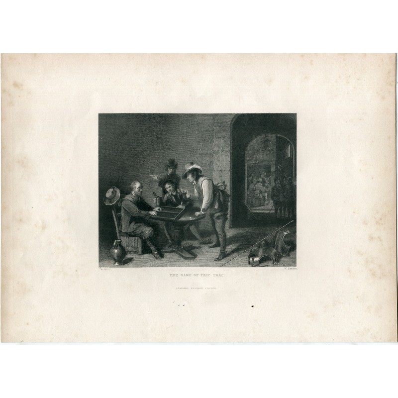 Das Tric-Trac-Spiel, gestochen von W. Raddon nach einem Werk von Teniers.