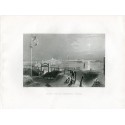 Boston from the Dorchester Heights - Antique steel engraving (c.1840)