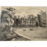England. Bramall Hall in Cheshire. 19th-century drawing