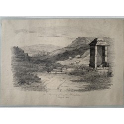 Ben Rhydding aus Ilkley Wells, Yorkshire. Zeichnung aus dem Jahr 1850