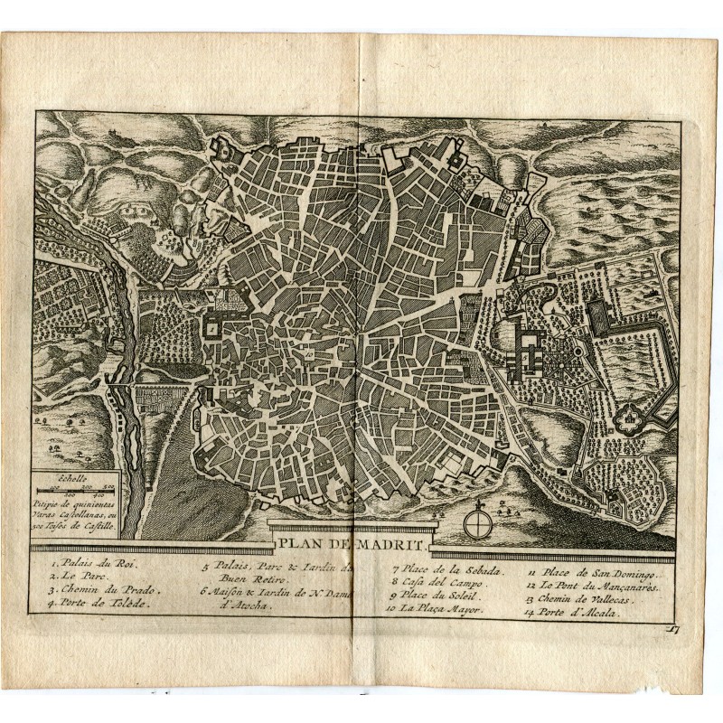 Carta cartografica di Madrid. 1715 - Van der Aa