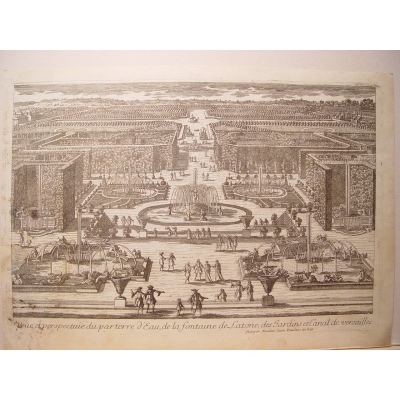 Wasserparterre, Latone-Brunnen, Gärten und Kanal von Versailles. Gezeichnet und gestochen von Pierre Aveline (Paris, 1656-1722)