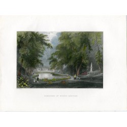 USA Cimetière de Mount Auburn, gravé par R. Brandard.