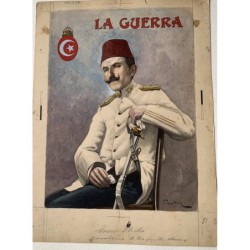 1915. JOSE CUCHI ARNAU. Ritratto militare di Enver Pasha - Guazzo firmato