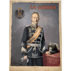 1915. JOSE CUCHI ARNAU. Ritratto militare di Wilhelm, principe ereditario tedesco - Guazzo firmato