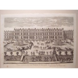 View and perspective of the Chateau de Versailles on the edge of the Garden. Engraved by Pierre Aveline (Paris, 1656-1722).