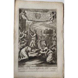 Bibbia. Davide che danza davanti all'Arca, incisione di J. Kip, disegnata da Freeman nel 1690.