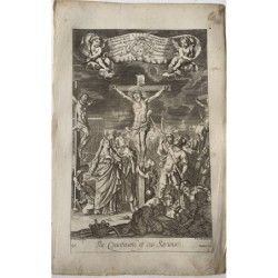 Bible. La Crucifixion de notre Sauveur. Gravure de F.H. Van Hove. Dessin de Freeman. 1690.