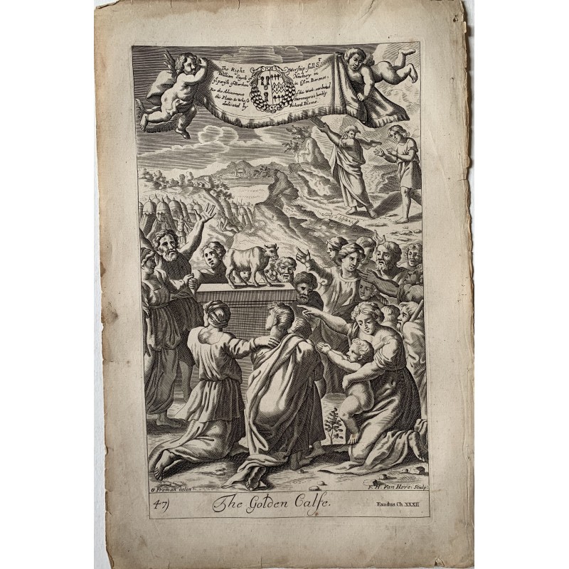 Bible. The Golden Calf. Engraved by F.H. Van Hove. Drawn by Freeman. 1690