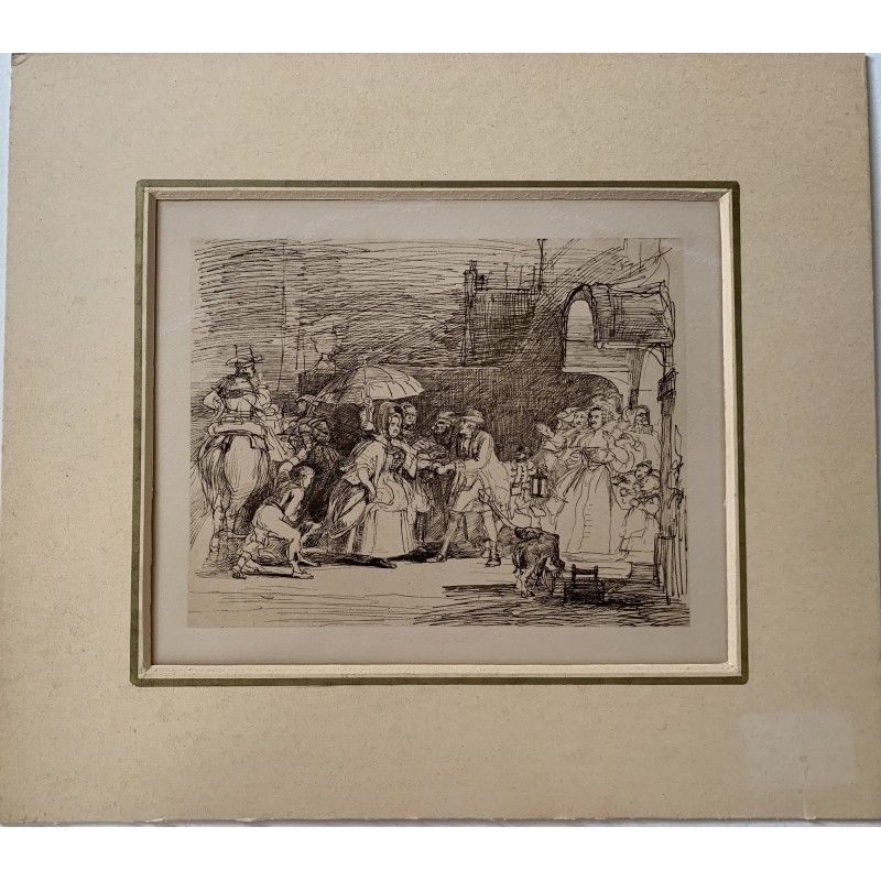 1820. David Wilkie. Etching. The Arrival of the Rich Relation