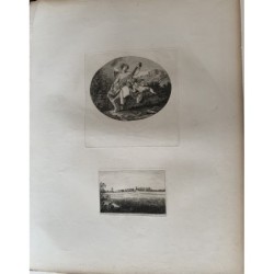 William Hogarth. Double gravure Hymen et Cupidon et Vue de la maison de Ranby.