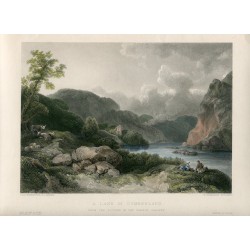Inglaterra. A lake in Cumberland grabado por W. Richardson, 1840.