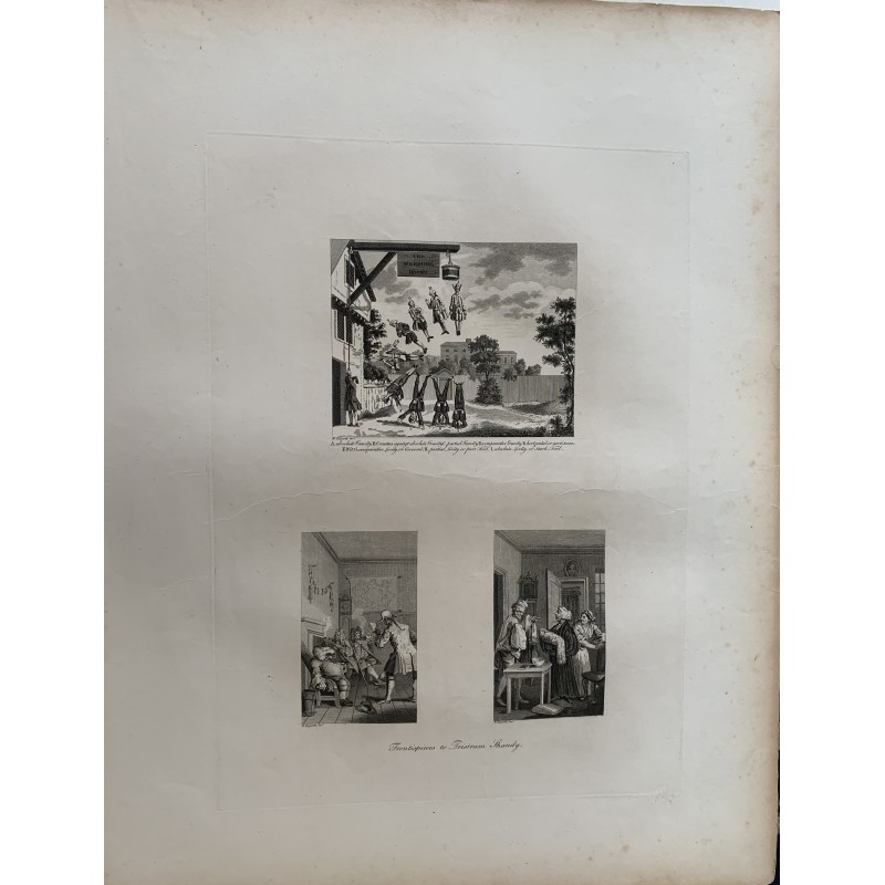 William Hogarth. Gravité absolue et frontispices de Tristram Shandy.