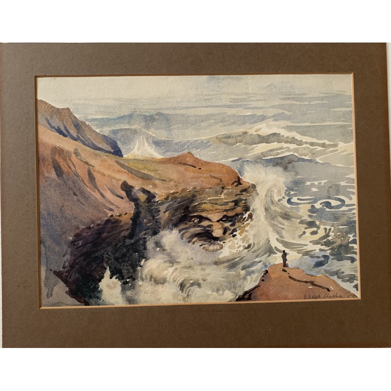 Edward Eagle. Scena di mare. Acquerello