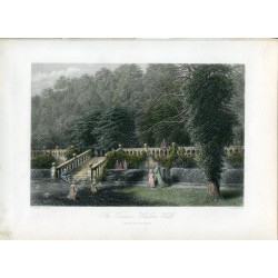 Inglaterra. The Terrace Haddon Hall grabado por J. Godfrey, 1875.