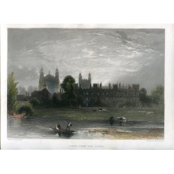 Inglaterra. Eton, from the locks grabado por James Redaway, 1860