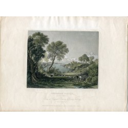 Gales. Chepstow Castle en Munmouthshire, grabado por A.H.Payne, 1877.