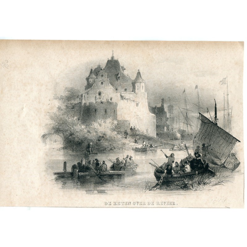 De Keten sur la rivière. Lithographie.