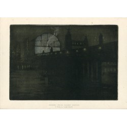 England. Charing Cross Railway Station study by Joseph Pennell