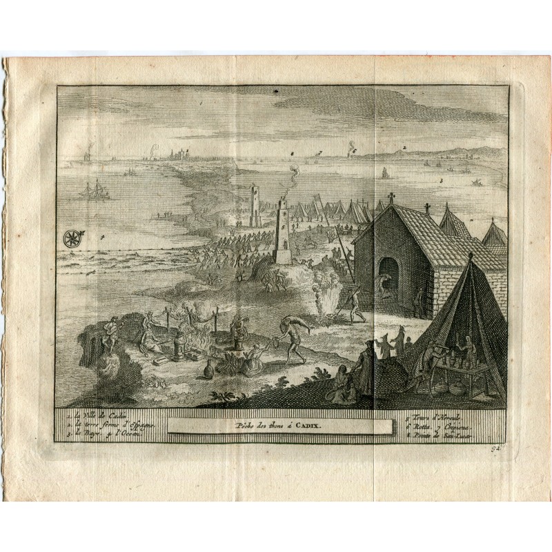 Cadix. pêche des thons à Cadix Gravé par Van der Aa. (Álvarez de Colmenar)