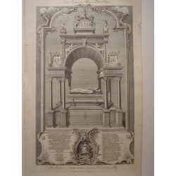 The Monument of Mary Queen of Scots in Westminster Abbey. Dib. Gravelot. Engraved by Goldar (Oxford, 1729- Londres,1795).