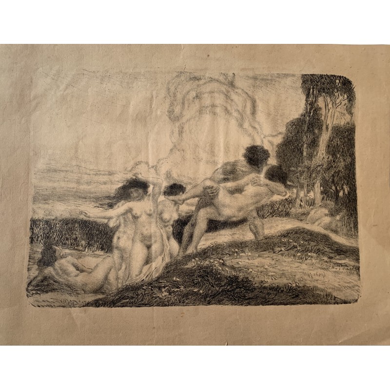 Interessante Lithographie. Akte, möglicherweise von Anders Zorn.