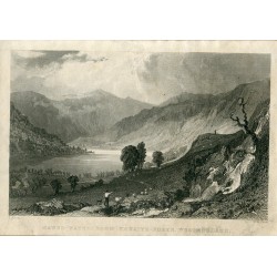Inglaterra. Hawes-Water from Thwaithe-Force, Westmorland grabado por W. Le Petit