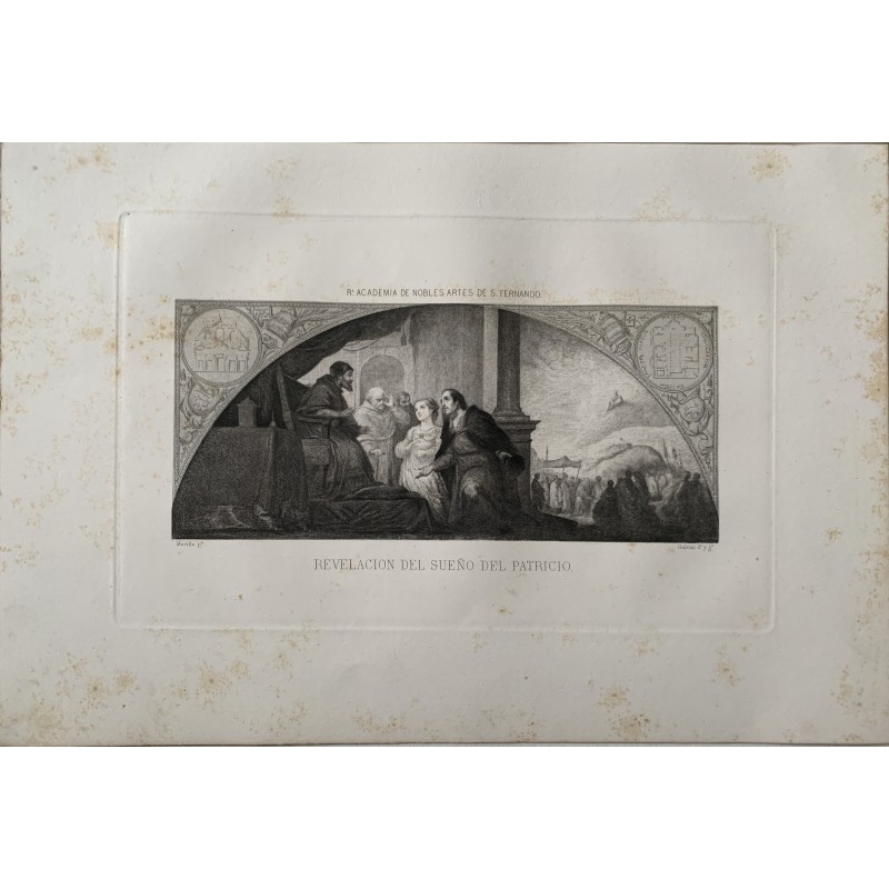 Révélation du rêve de saint Patrick par Murillo, gravée par José María Galvan