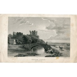 Angleterre. Apporté château, Westmoreland par E. Finden en 1830, a attiré W. Westall.