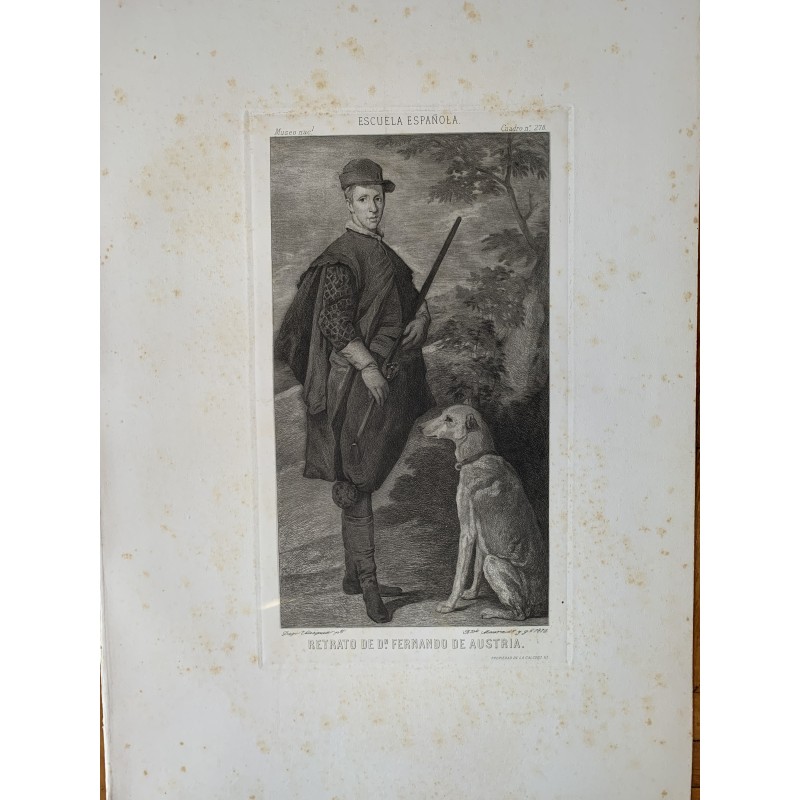 Portrait of Don Fernando de Austria by Velazquez, engraved by Bartolomé Maura in 1870.