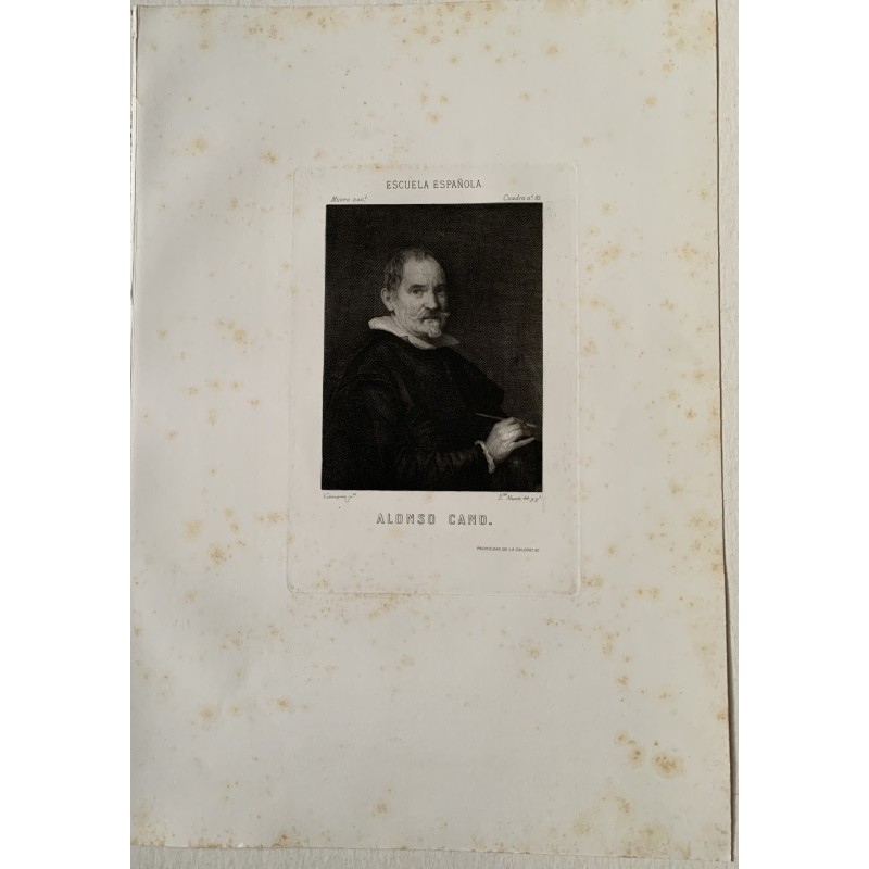 Gravure d'Alonso Cano de Velazquez par Bartolomé Maura