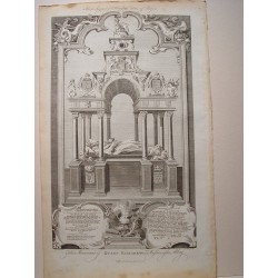 The Monument of Queen Elizabeth in Westminster Abbey' Dib. Gravelot. Engraved by Goldar (Oxford, 1729- Londres,1795).
