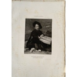 Ritratto di un nano che legge un libro di Velazquez, incisione di Bartolomé Maura