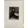 Gravure de portrait d'un nain lisant un livre de Vélasquez par Bartolomé Maura