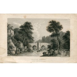Inglaterra. Saugh Bridge grabado por Edward Finden, dibujó W. Westall