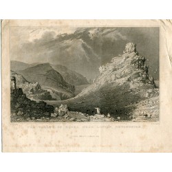Inglaterra.The valley of rocks near Linton, Devonshire grabado por J. Lowry, dibujó T. Allom
