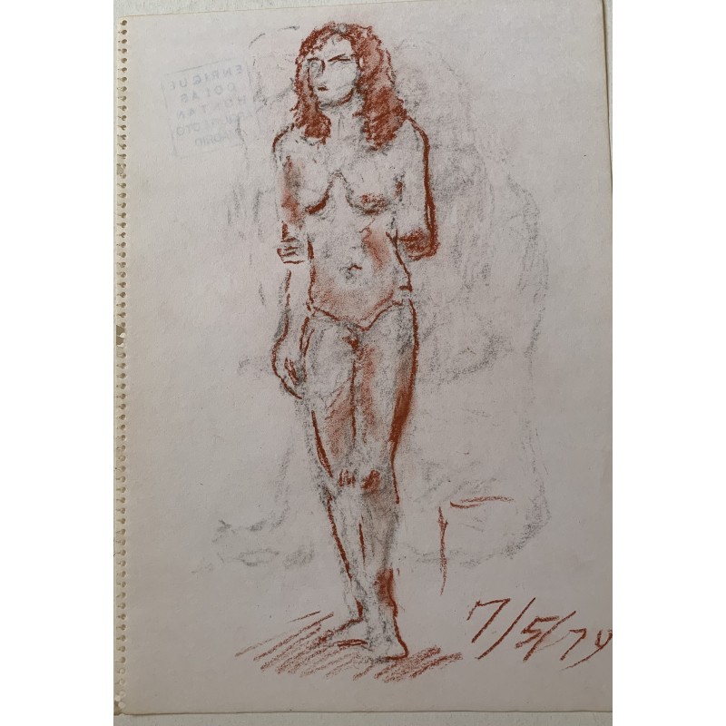 Avila. Enrique Colás Hontán. Dessin d'un jeune nu.