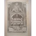 «The Monument of King Henry II and King Richard I at Font Errant in Anjou» Dib.Gravelot. Engraved Goldar (Oxford,1729-London,179