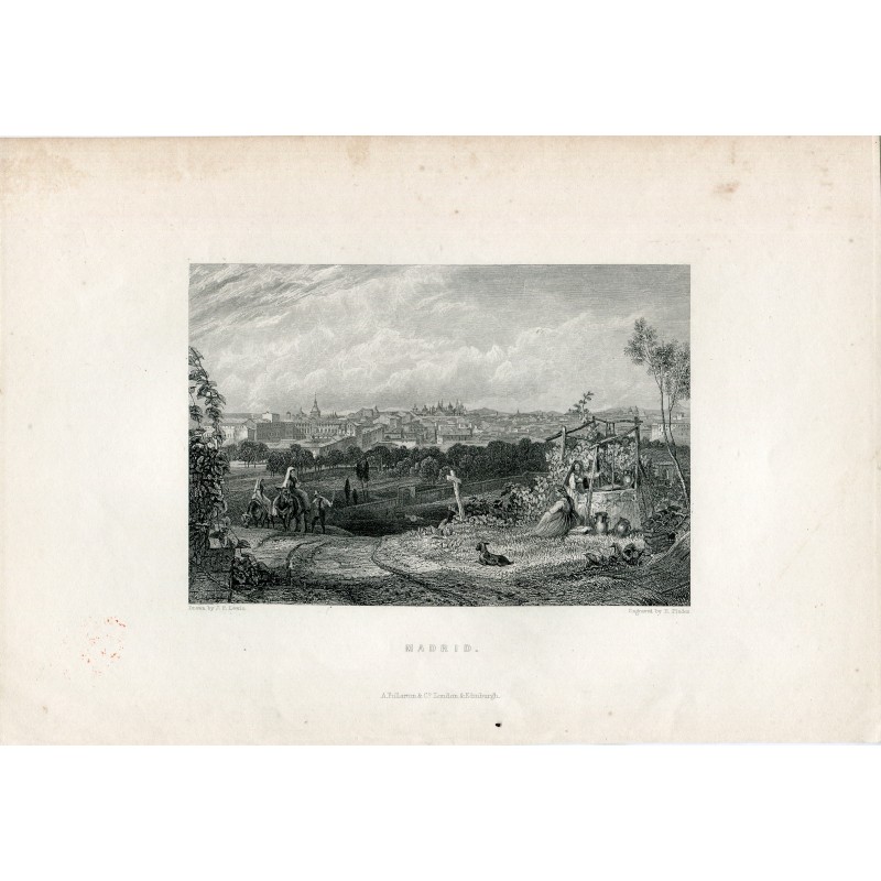 Madrid. Gravure de E. Finden d'après un dessin de J.E. Lewis.
