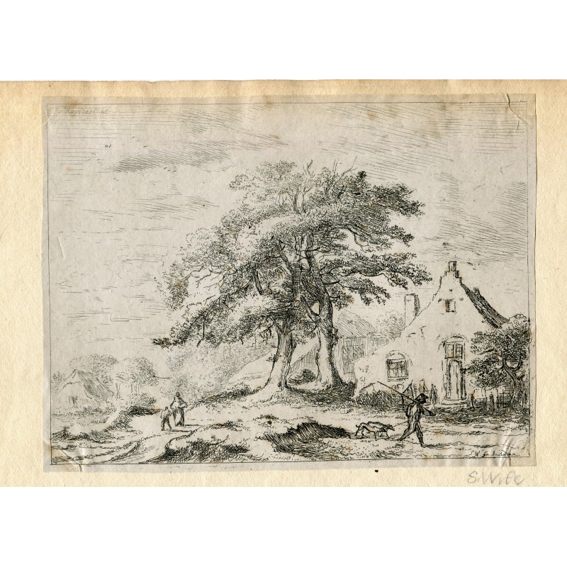 Jacob van Ruysdael. Niederländische ländliche Landschaft.