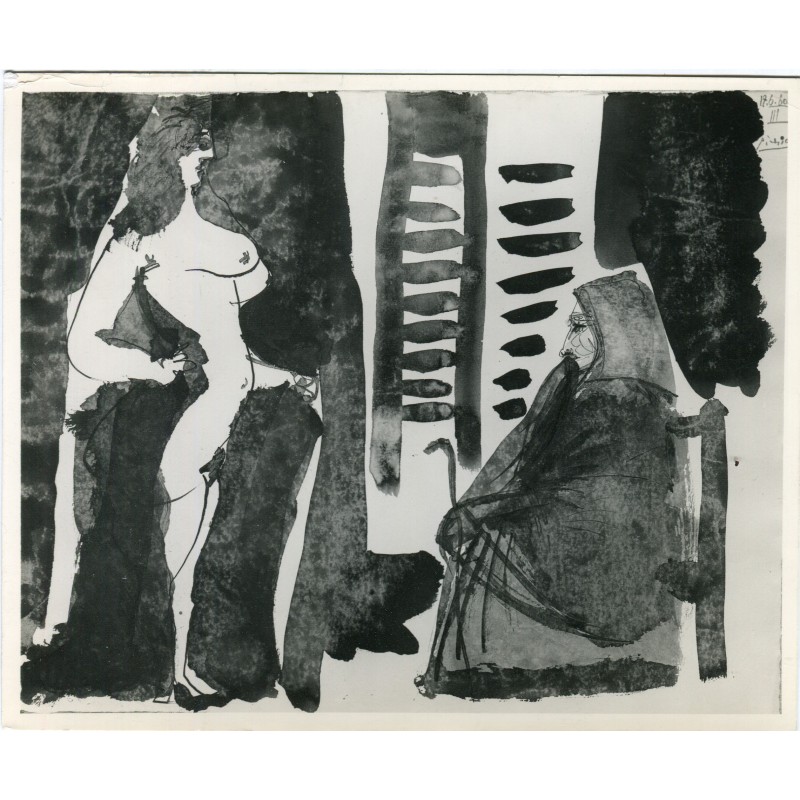 Vintage-Foto eines Picasso-Gemäldes aus der Galerie Louise Leiris, Paris