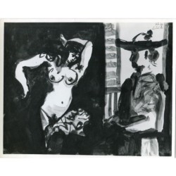 Photographie vintage d'un tableau de Picasso de la galerie Louise Leiris, Paris.