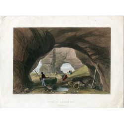 Inglaterra. Caves at Ladram Bay, Durham grabado por W. Finden